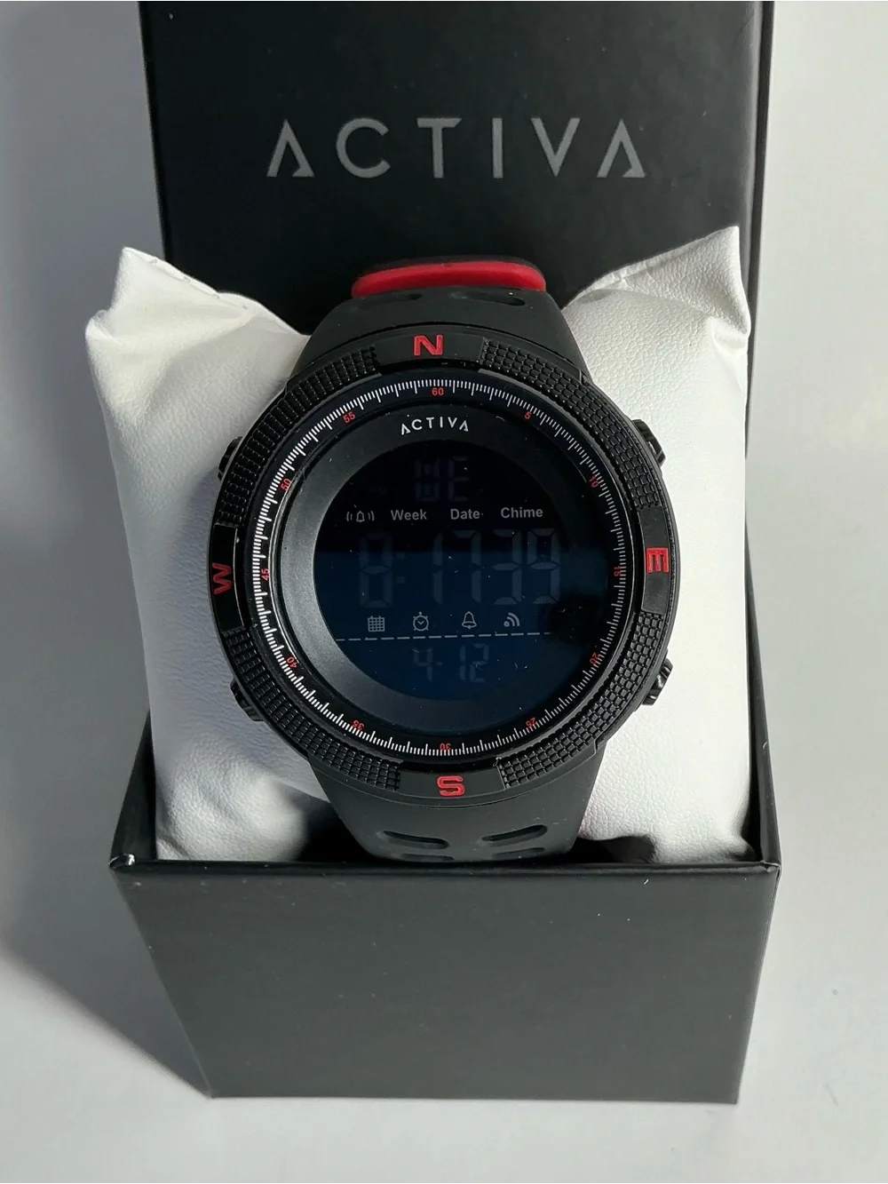 Activa Black and Red Digital Sport Watch with Silicone Band(cw1915m)